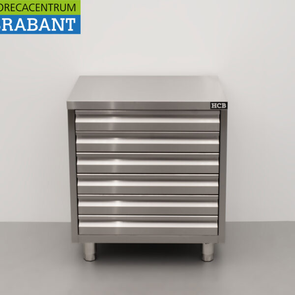 HCB Edelstahl Arbeitsschrank Premium-line Schubladenschrank 6 Schubladen für Teig 70 cm Catering Pizzeria Bäckerei