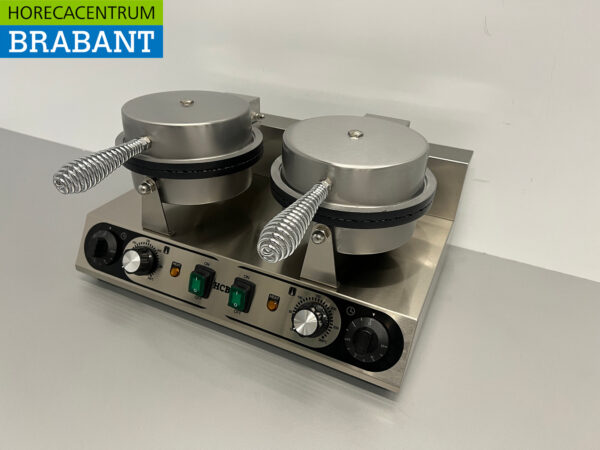 Doppeltes Waffeleisen aus Edelstahl mit Zeitschaltuhr Sirup Waffel Eiswaffel 230V Horeca – Bild 2
