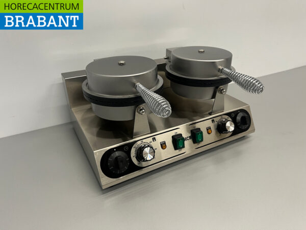 Doppeltes Waffeleisen aus Edelstahl mit Zeitschaltuhr Sirup Waffel Eiswaffel 230V Horeca – Bild 3