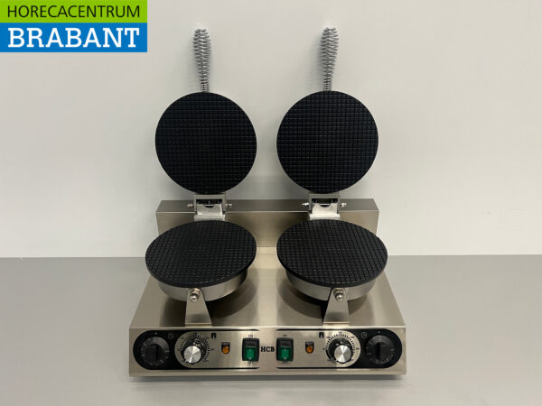 Doppeltes Waffeleisen aus Edelstahl mit Zeitschaltuhr Sirup Waffel Eiswaffel 230V Horeca – Bild 4