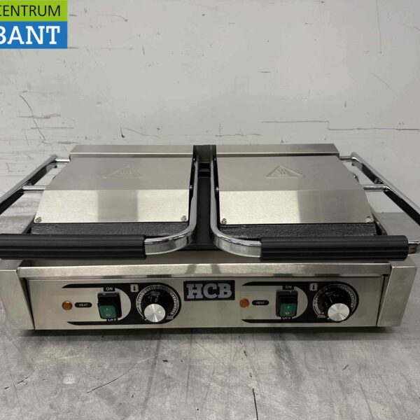 Edelstahl Doppelkontakt Grill Panini Grill Glatt 230V Catering