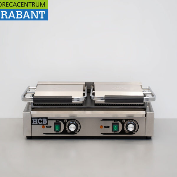 Edelstahl Doppelkontaktgrill Panini Grill Gerippt/Glatt 230V Catering