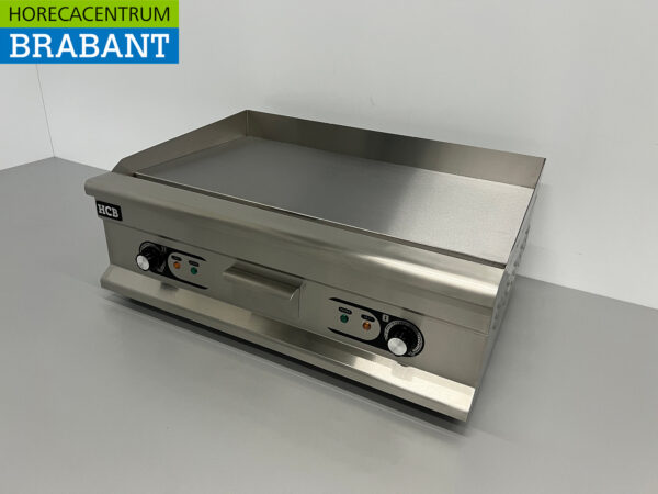 Edelstahl Grillplatte Glatte Grillplatte 75 cm 400V Horeca – Bild 2