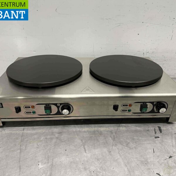 Edelstahl Doppel-Crêpes-Maschine Crêpe-Griddle 230V Catering
