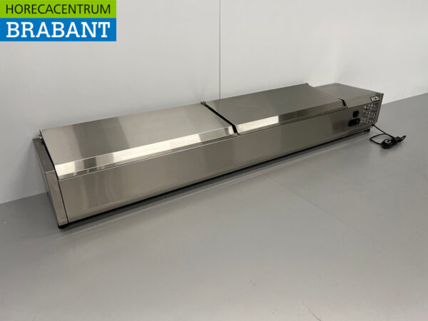 Thekenvitrine aus Edelstahl Thekenkühler saladière 9 x 1/4 GN 180 cm Horeca – Bild 3