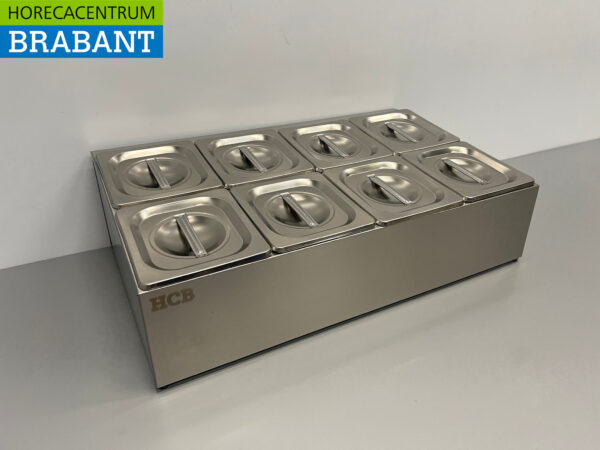 GN-Schalenhalter aus Edelstahl 8 x 1/6 Gastronorm GN 66,5 cm Horeca – Bild 3