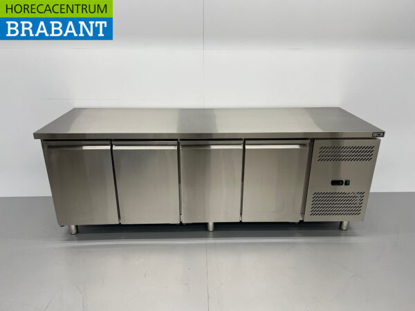Gekühlte Werkbank aus Edelstahl 4 Türen 223 cm 230V Horeca
