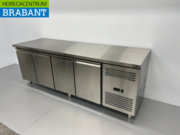 Gekühlte Werkbank aus Edelstahl 4 Türen 223 cm 230V Horeca – Bild 2