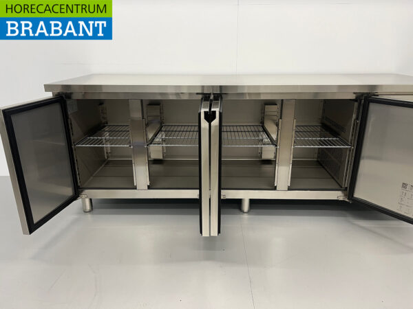 Gekühlte Werkbank aus Edelstahl 4 Türen 223 cm 230V Horeca – Bild 4