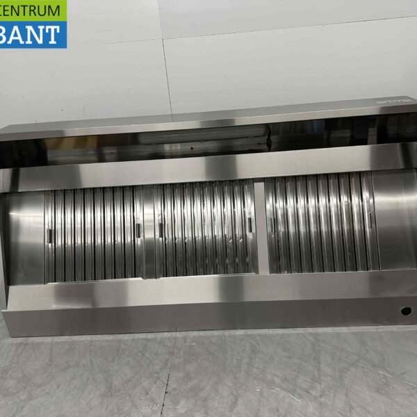 Edelstahl-Dunstabzugshaube Premium-line Motor 2000 Kubikmeter Schräges Modell 200 cm 230V Horeca