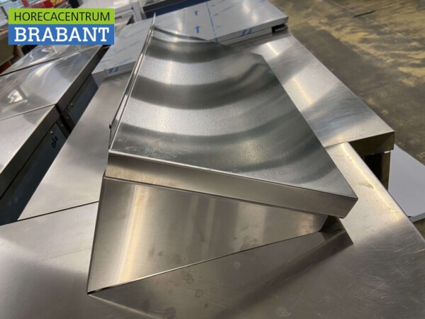Edelstahl Wandregal mit Halterungen 60 x 30 x 25 cm Catering – Bild 4