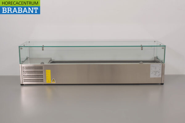 Thekenvitrine aus Edelstahl Thekenvitrine saladière 7 x 1/3 GN 160 cm Horeca – Bild 8