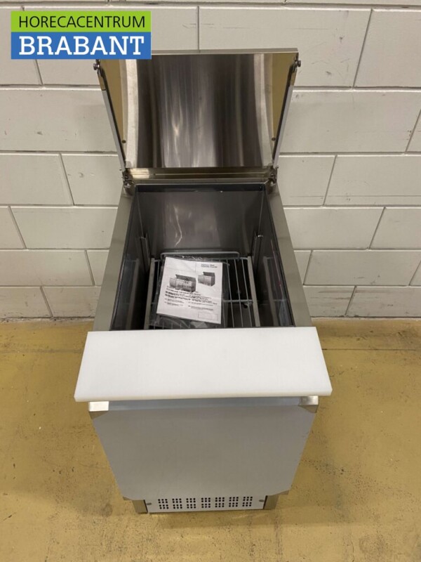Edelstahl Saladette Gekühlte Arbeitsplatte 1 Tür 1/1 GN 43,5 cm 230V Horeca – Bild 5