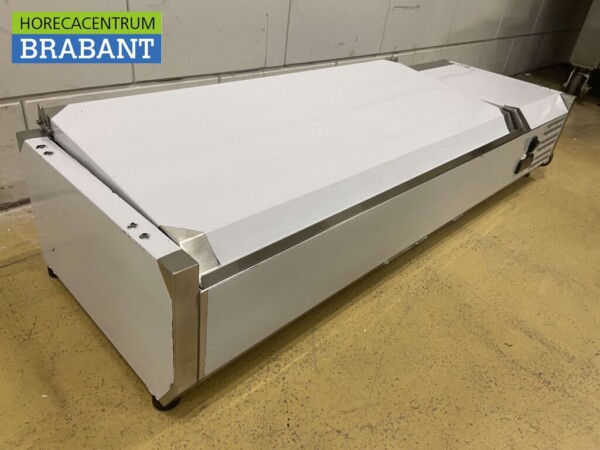 Edelstahlvitrine Aufsatz-Kühlvitrine saladière 3 x 1/3 und 1 x 1/2 GN 120 cm Horeca – Bild 3