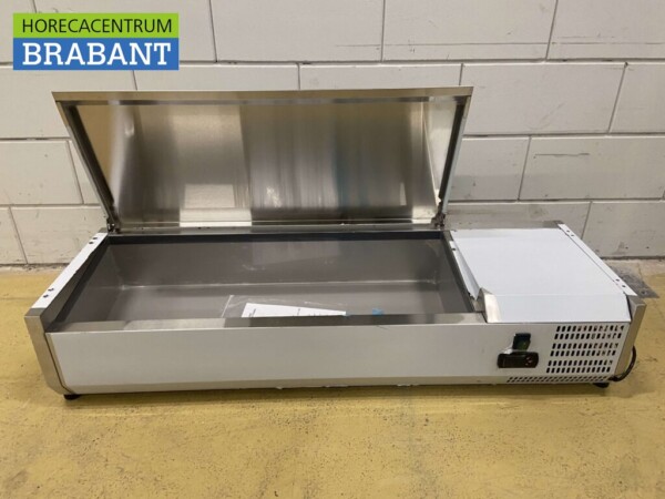 Edelstahlvitrine Aufsatz-Kühlvitrine saladière 3 x 1/3 und 1 x 1/2 GN 120 cm Horeca – Bild 4