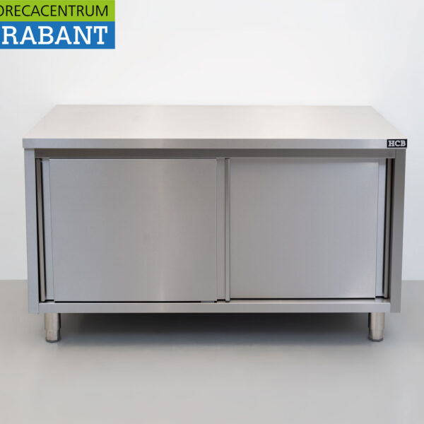 HCB Edelstahl-Arbeitsschrank 2 Schiebetüren Premium-line 140 cm Catering