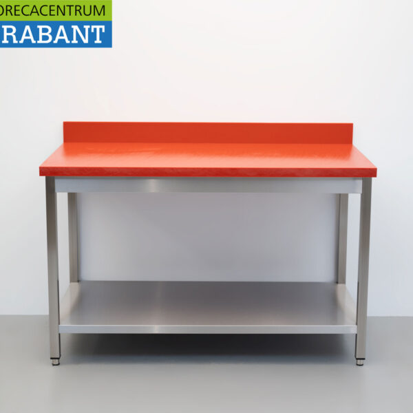 HCB Edelstahl Polyethylen PE Schneidetisch Arbeitstisch 140 cm Catering Metzgerei