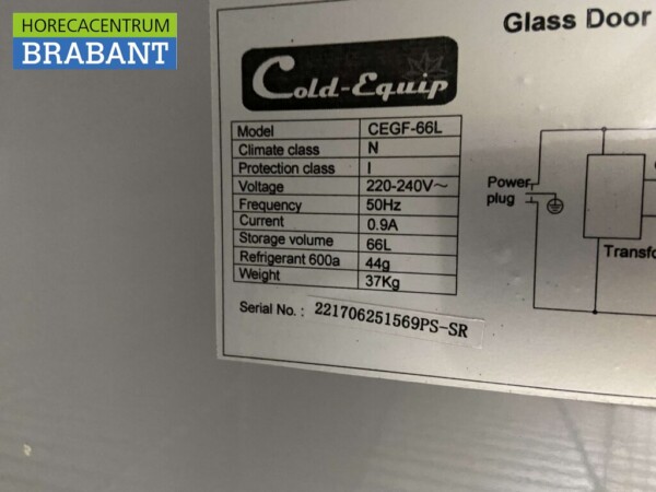 Cold Equip Glastür Gefrierschrank Gefrierschrank 66 Liter 230V Horeca – Bild 5