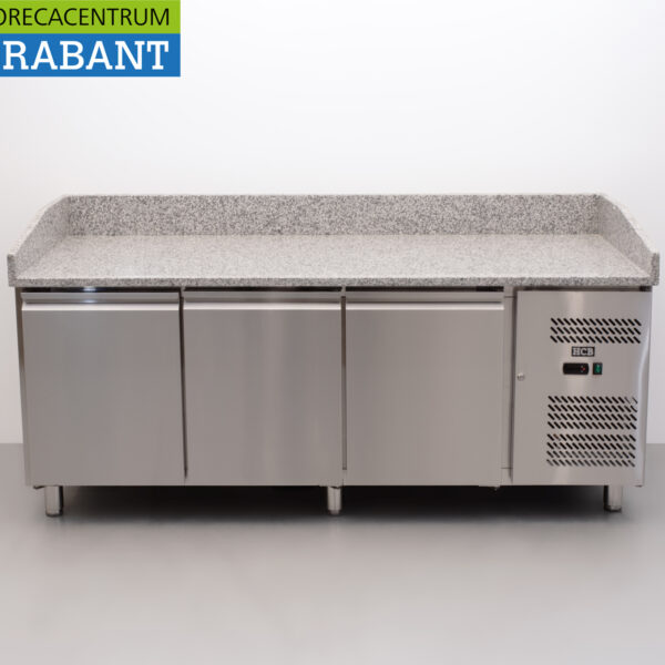 Pizzabank aus Edelstahl Gekühlte Werkbank 202 cm 230V Horeca