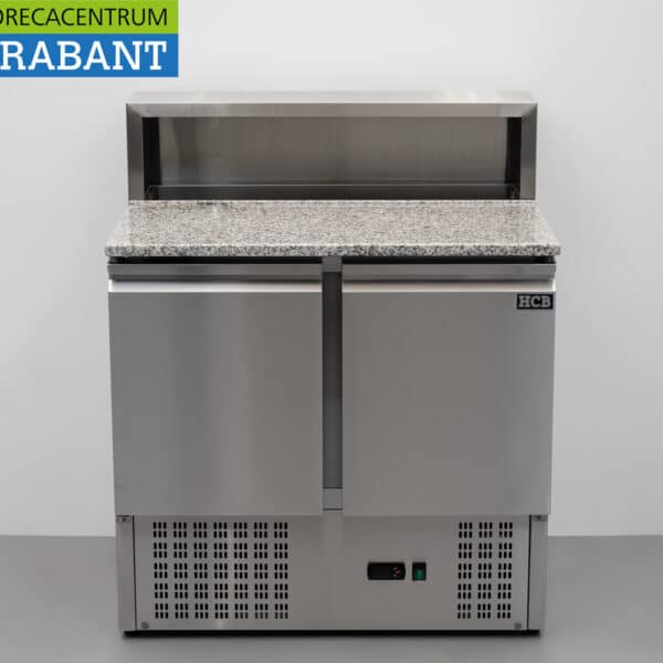 HCB Edelstahl-Pizza-Arbeitsplatte, Pizzatisch, Saladette, 90 cm, 230 V, Gastronomie