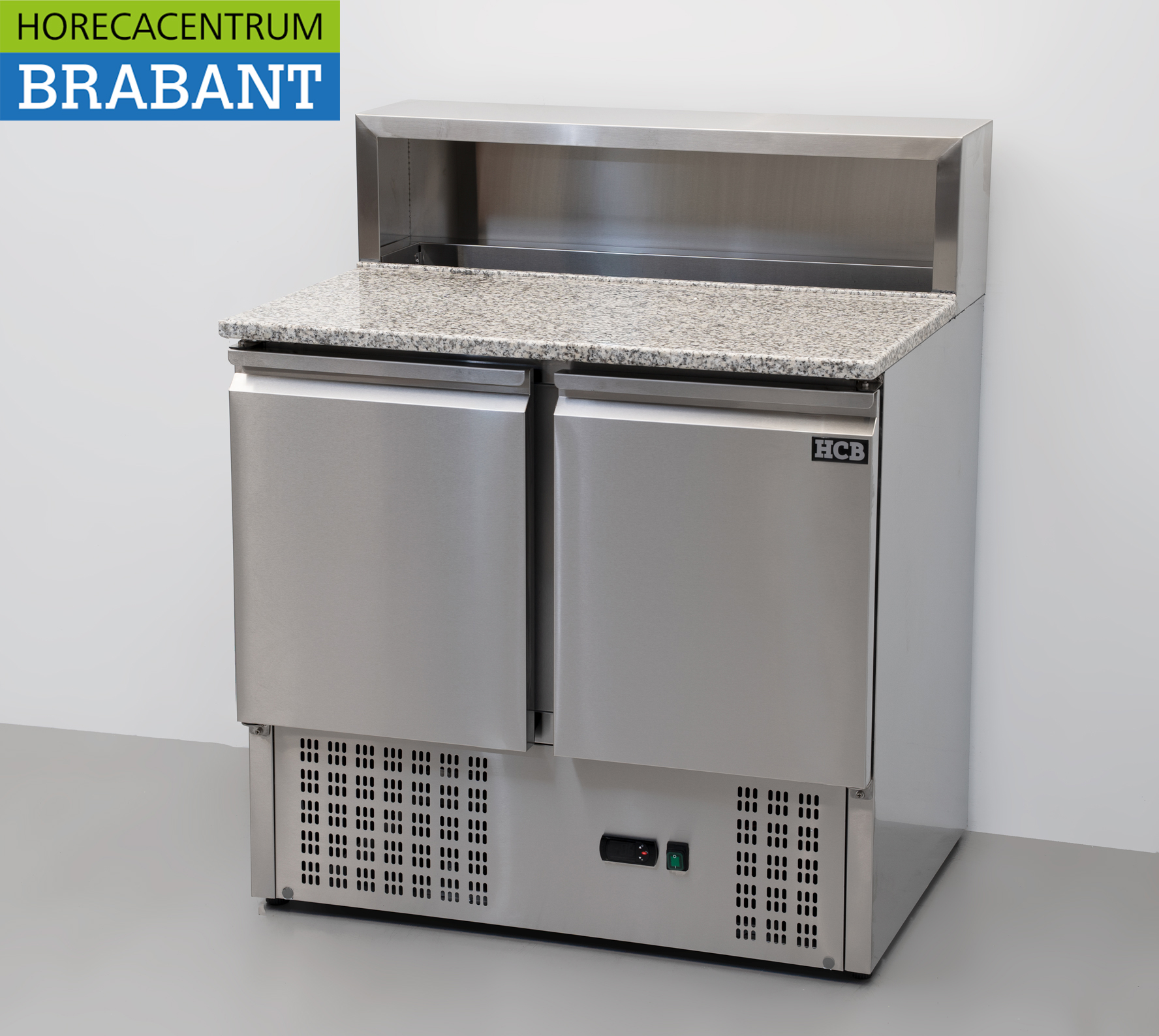 HCB Edelstahl-Pizza-Arbeitsplatte, Pizzatisch, Saladette, 90 cm, 230 V, Gastronomie – Bild 2