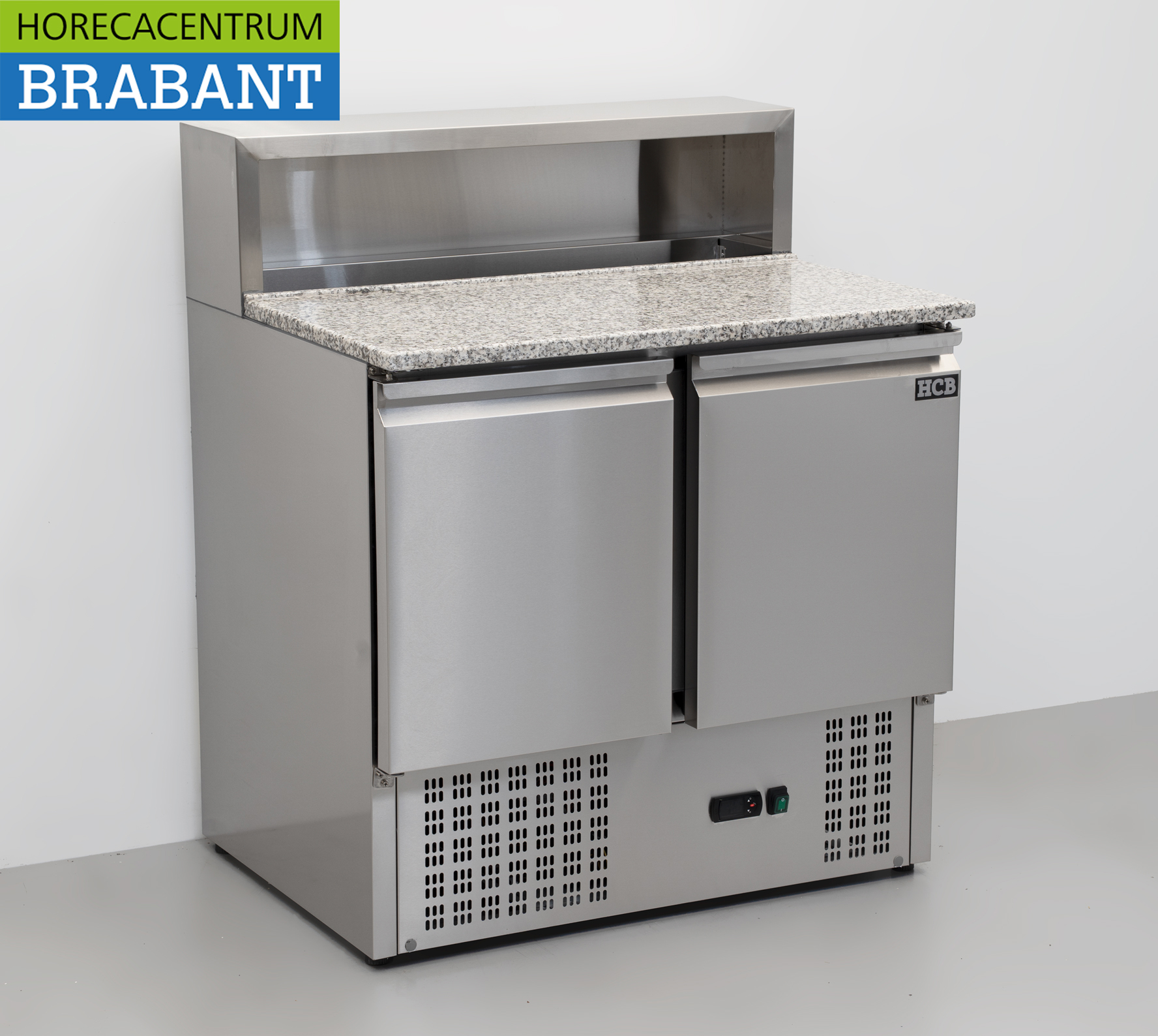 HCB Edelstahl-Pizza-Arbeitsplatte, Pizzatisch, Saladette, 90 cm, 230 V, Gastronomie – Bild 3