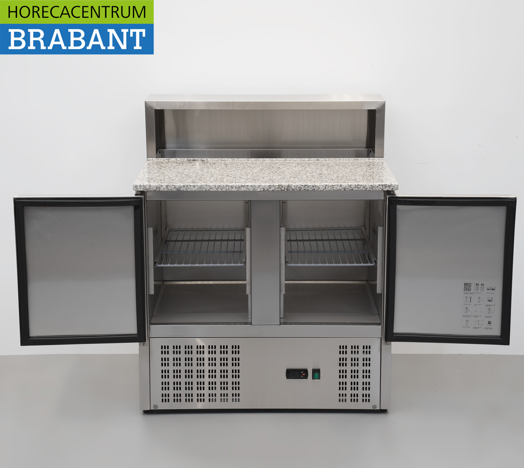 HCB Edelstahl-Pizza-Arbeitsplatte, Pizzatisch, Saladette, 90 cm, 230 V, Gastronomie – Bild 4