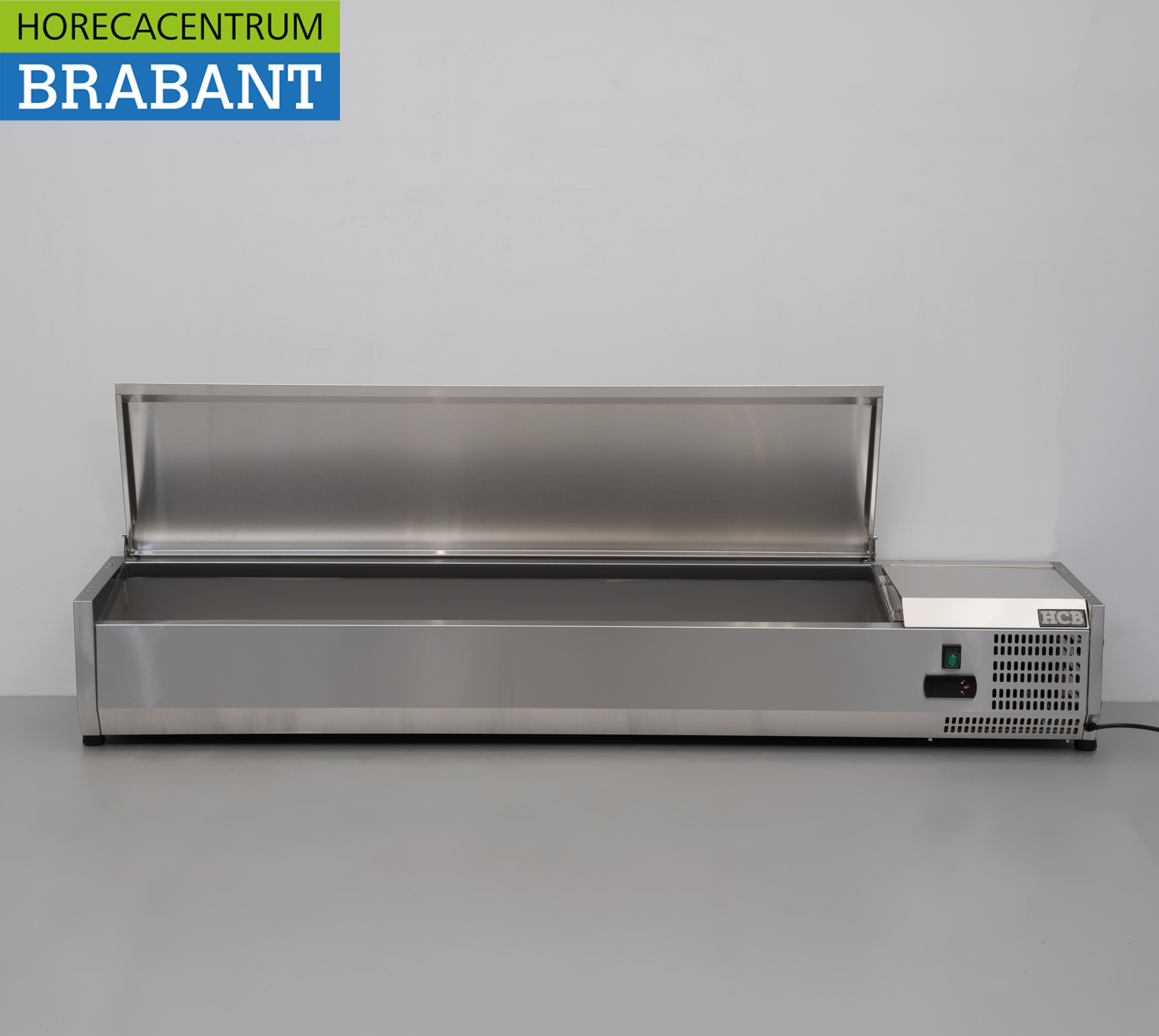 Thekenvitrine aus Edelstahl Thekenvitrine saladière 8 x 1/4 GN 160 cm Horeca – Bild 4