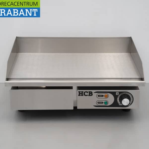 HCB Edelstahl-Grillplatte, Backplatte, glatte Platte, 55 cm, 230 V, Gastronomie