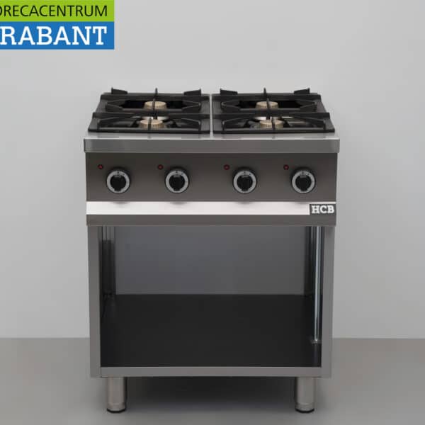 HCB Edelstahl-Gasherd mit 4 Kochstellen, Serie 700, 70 cm, 24 kW, Gastronomie