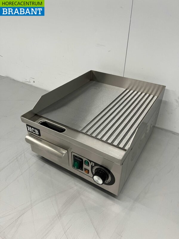 Edelstahl Grillplatte 1/2 Gerippt 36 cm 230V Horeca – Bild 2