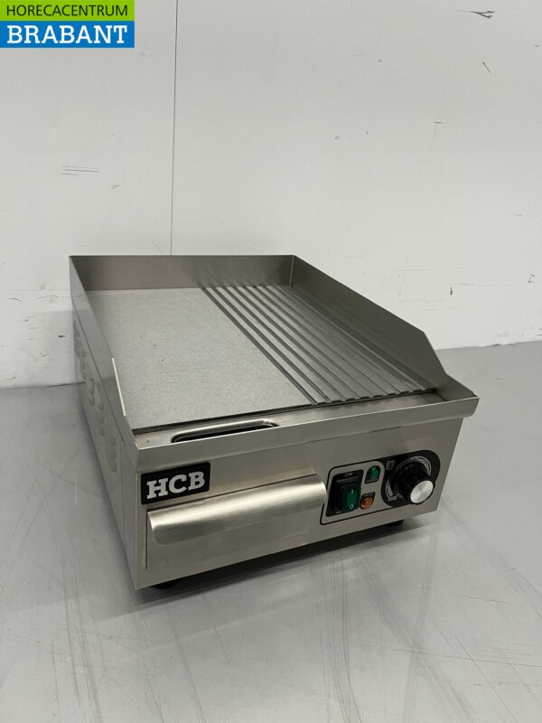 Edelstahl Grillplatte 1/2 Gerippt 36 cm 230V Horeca – Bild 3
