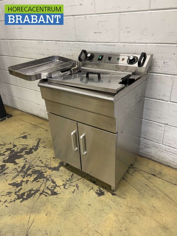 Edelstahl Fischfriteuse Oilball Friteuse Fritteuse 30 Liter 400V Horeca – Bild 2