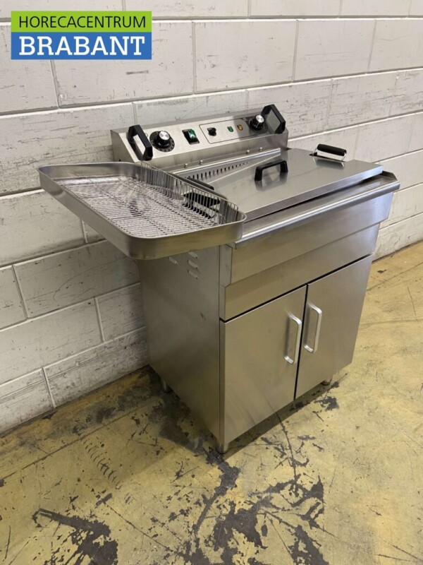 Edelstahl Fischfriteuse Oilball Friteuse Fritteuse 30 Liter 400V Horeca – Bild 3