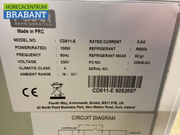 Polar CD610 Kühlschrank Kühlung 150 Liter 230V Horeca – Bild 5