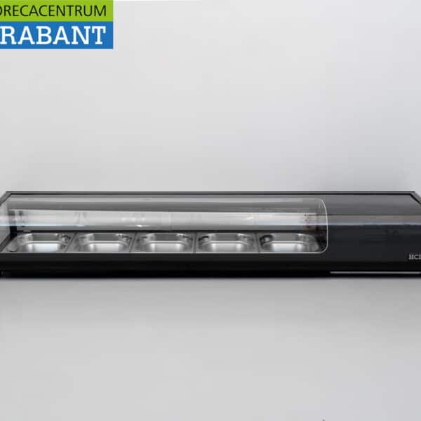 HCB Sushi-Vitrine, Tapas-Vitrine, Aufsatz-Kühlvitrine, 5 x 1/2 GN, 180 cm, 230 V, Gastronomie