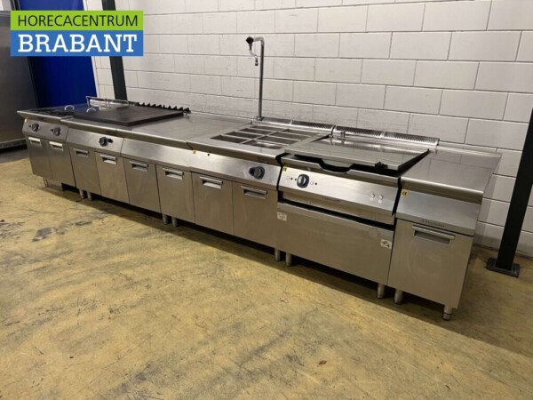 Edelstahl Electrolux Backstraße Doppelfritteuse Bain marie Fritteuse 440 cm GAS Catering – Bild 2