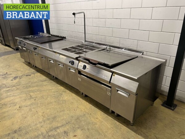 Edelstahl Electrolux Backstraße Doppelfritteuse Bain marie Fritteuse 440 cm GAS Catering – Bild 3