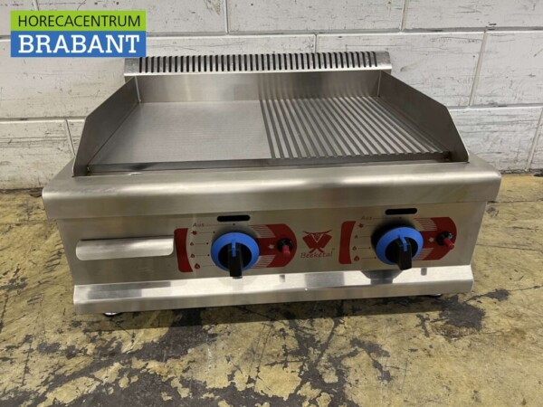 Edelstahl-Grillplatte Grillplatte 1/2 gerippt 65,5 cm PROPAAN Horeca