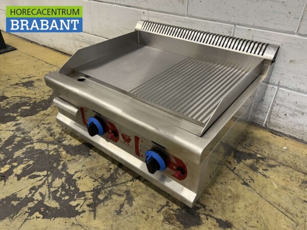 Edelstahl-Grillplatte Grillplatte 1/2 gerippt 65,5 cm PROPAAN Horeca – Bild 2