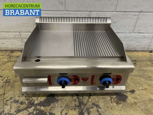 Edelstahl-Grillplatte Grillplatte 1/2 gerippt 65,5 cm PROPAAN Horeca – Bild 4