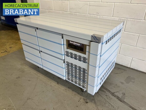 Edelstahl Coreco Premium gekühlte Werkbank 4 Schubladen 1/1 Gastronorm 134,5 cm Catering – Bild 2