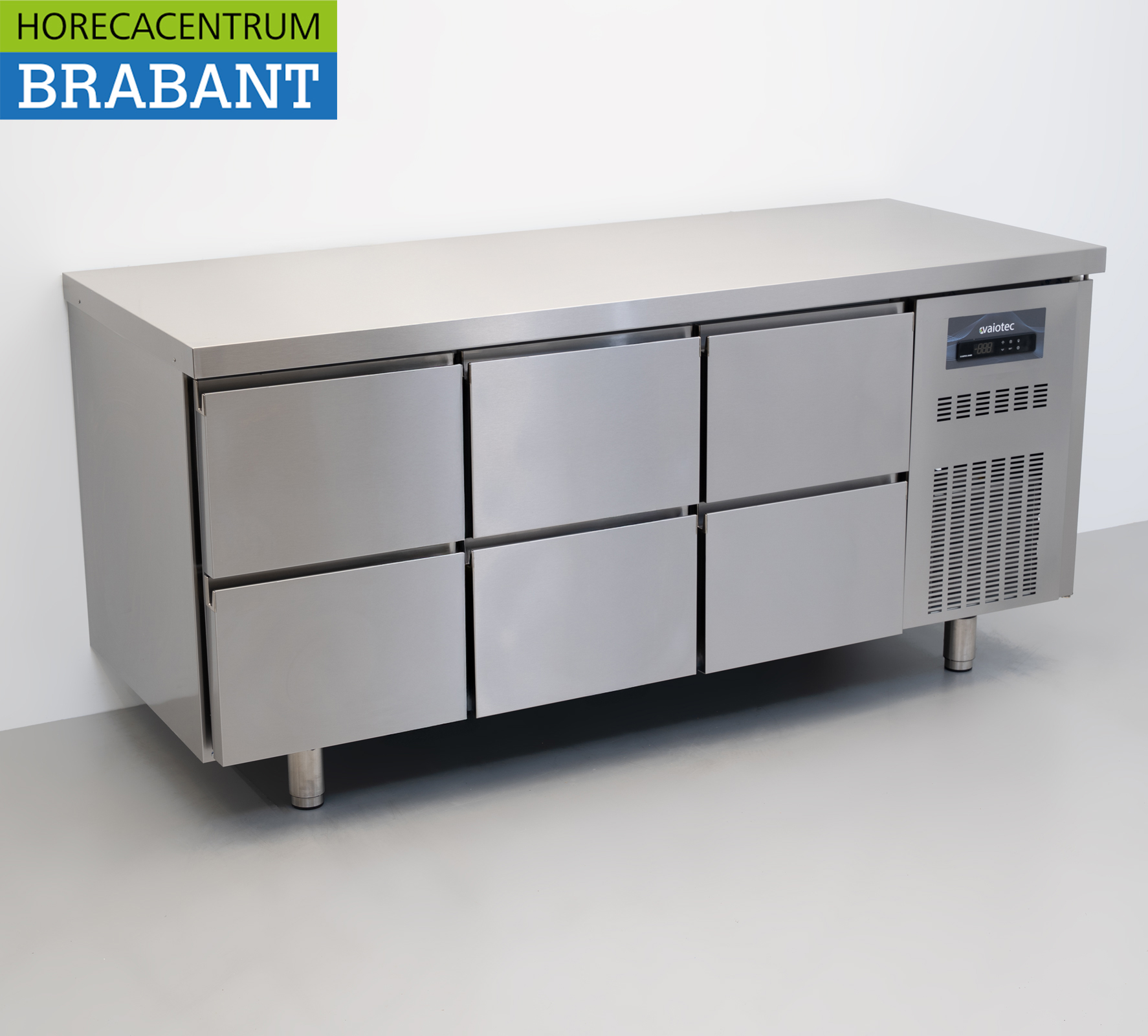 Edelstahl Coreco Premium gekühlte Werkbank 6 Schubladen 1/1 Gastronorm 179,5 cm Catering – Bild 2