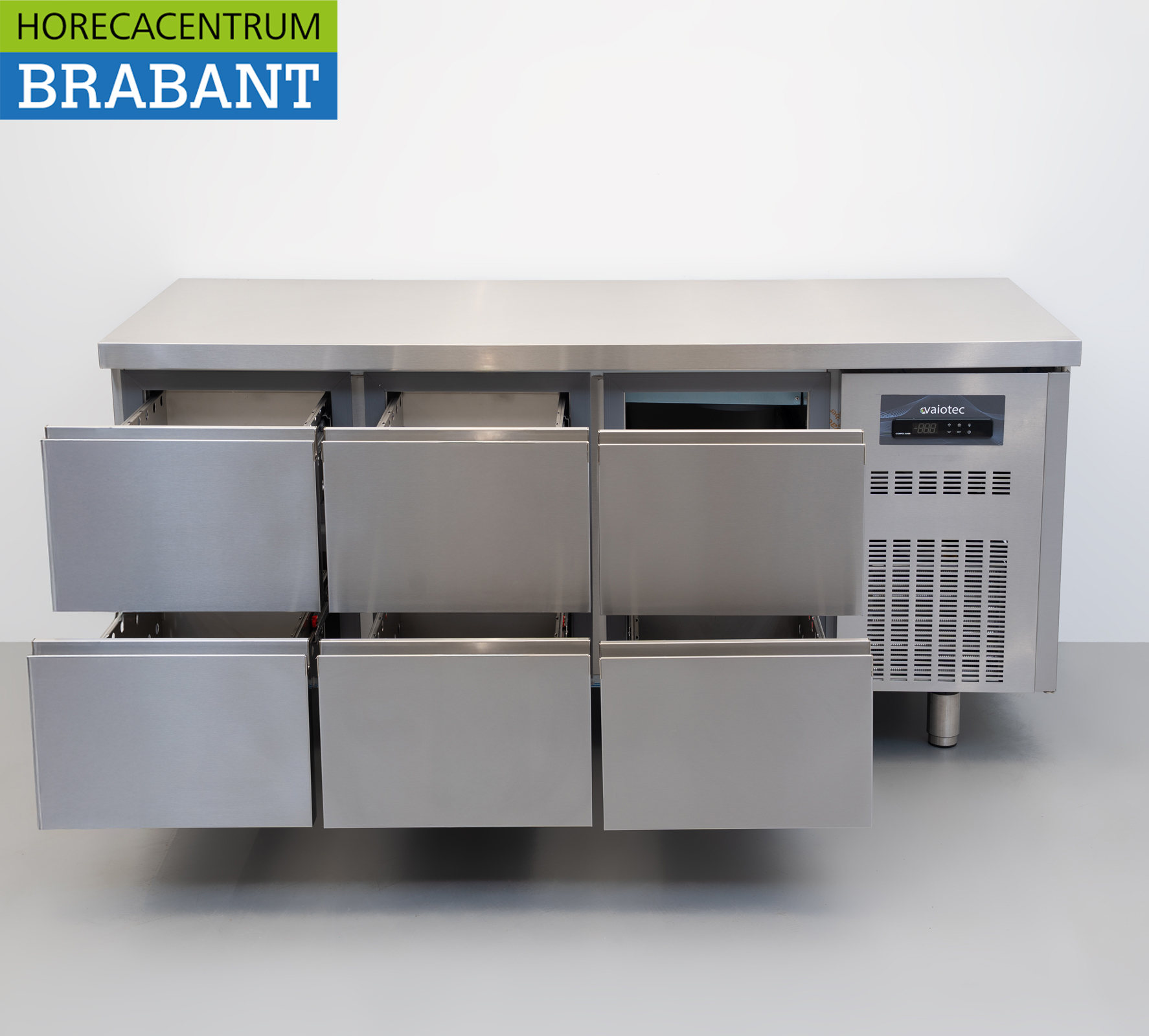 Edelstahl Coreco Premium gekühlte Werkbank 6 Schubladen 1/1 Gastronorm 179,5 cm Catering – Bild 3