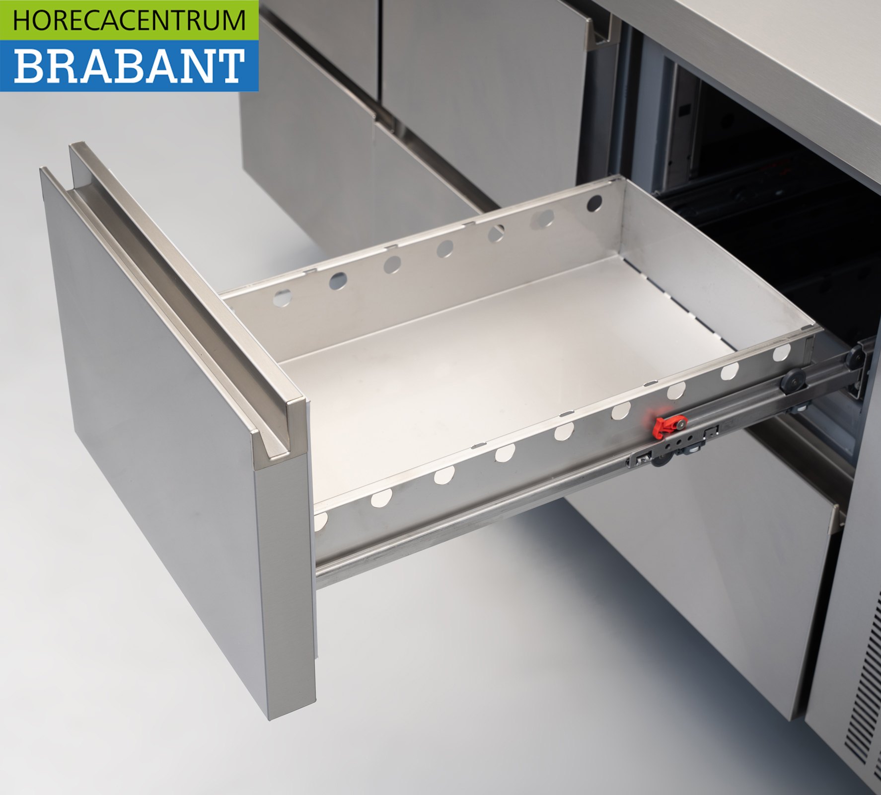 Edelstahl Coreco Premium gekühlte Werkbank 6 Schubladen 1/1 Gastronorm 179,5 cm Catering – Bild 4