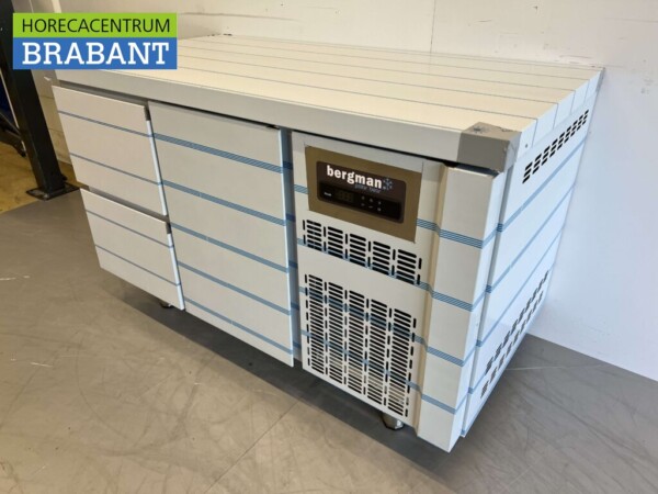 Edelstahl Coreco Premium gekühlte Werkbank 2 Schubladen und 1 Tür 1/1 Gastronorm 134,5 cm Catering – Bild 2