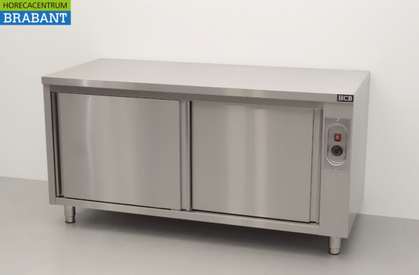 HCB Plattenwärmeschrank aus Edelstahl 2 Schiebetüren Premium-line 160 cm Horeca – Bild 2