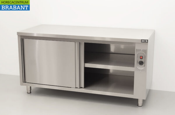 HCB Plattenwärmeschrank aus Edelstahl 2 Schiebetüren Premium-line 160 cm Horeca – Bild 4