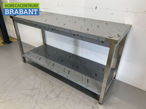 Edelstahl-Arbeitstisch Premium-line 160 x 60 x 85 cm Catering – Bild 2