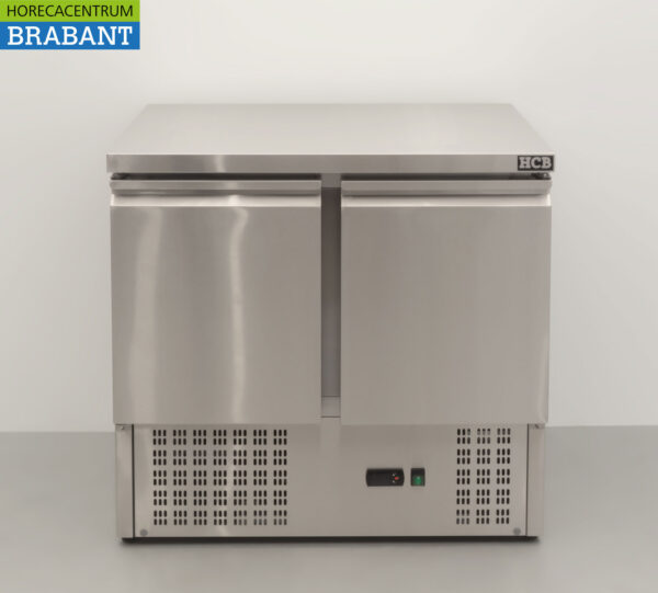 Edelstahl HCB Gekühlte Werkbank 2 Türen 90 cm 230V Horeca